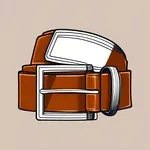 wide brown belt with a square silver buckle image